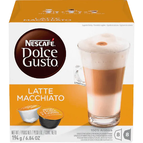 Nescafe Dolce Gusto Latte Macchiato Coffee, 16 Capsules/Box (NES27326)